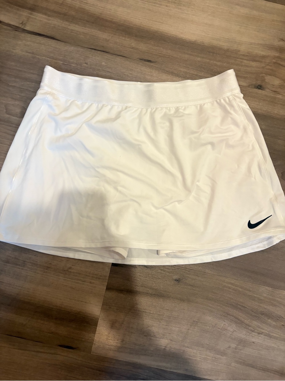 Nike Women’s White Athletic Tennis Skort with Black Swoosh